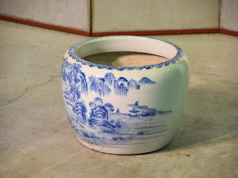 Blue and White Porcelain Planter (Hibachi)