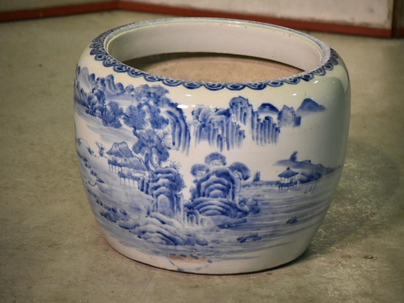 Blue and White Porcelain Planter (Hibachi) - Image 2