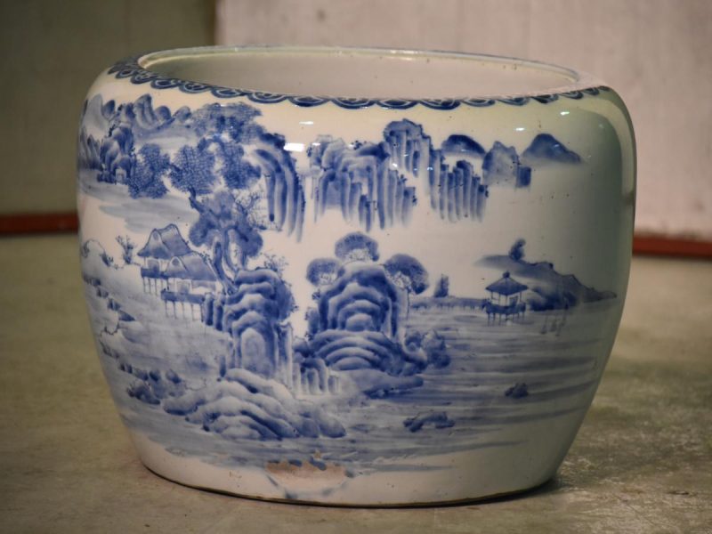 Blue and White Porcelain Planter (Hibachi) - Image 9