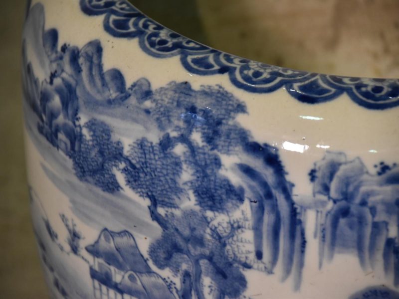 Blue and White Porcelain Planter (Hibachi) - Image 8