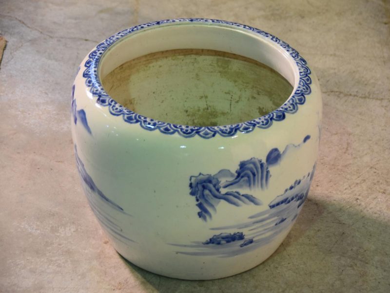 Blue and White Porcelain Planter (Hibachi) - Image 7