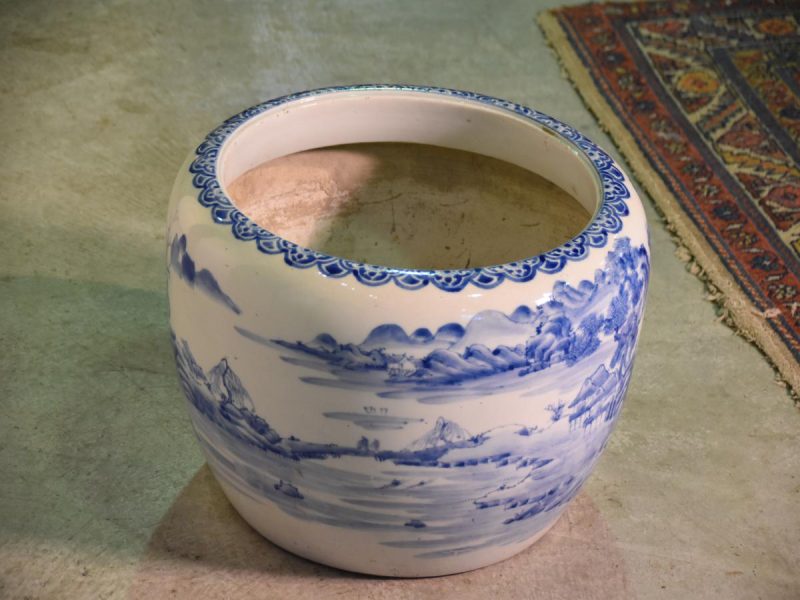 Blue and White Porcelain Planter (Hibachi) - Image 6