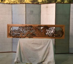 Japanese Carved Wooden Transom Rama