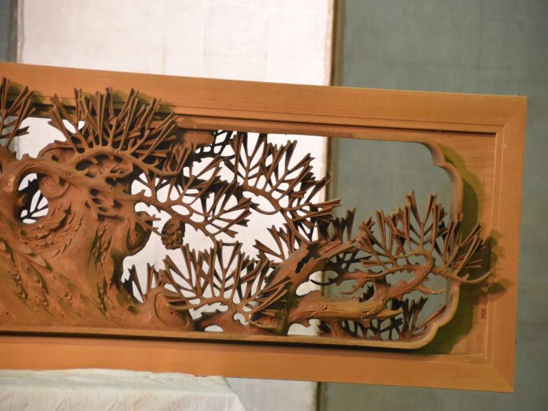 Japanese Carved Wooden Transom Rama - Image 3