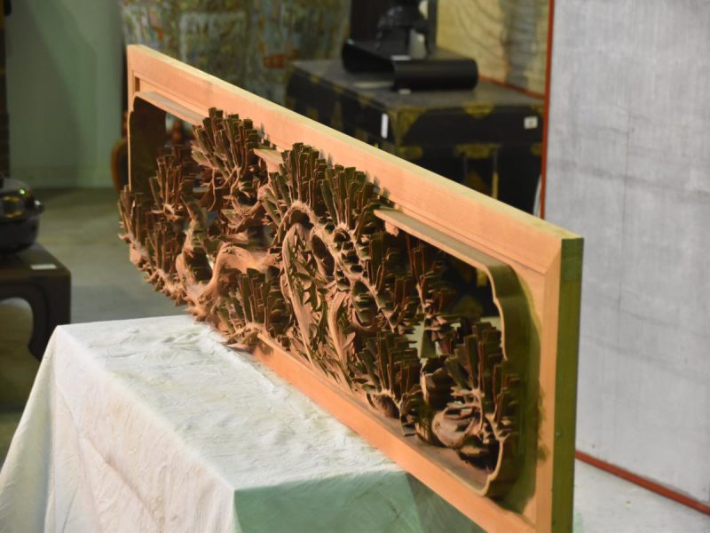 Japanese Carved Wooden Transom Rama - Image 8