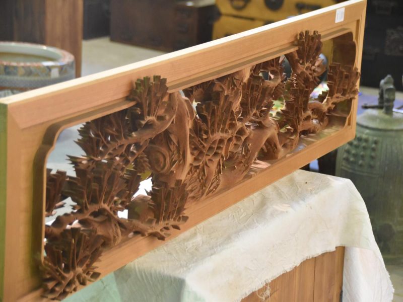 Japanese Carved Wooden Transom Rama - Image 9