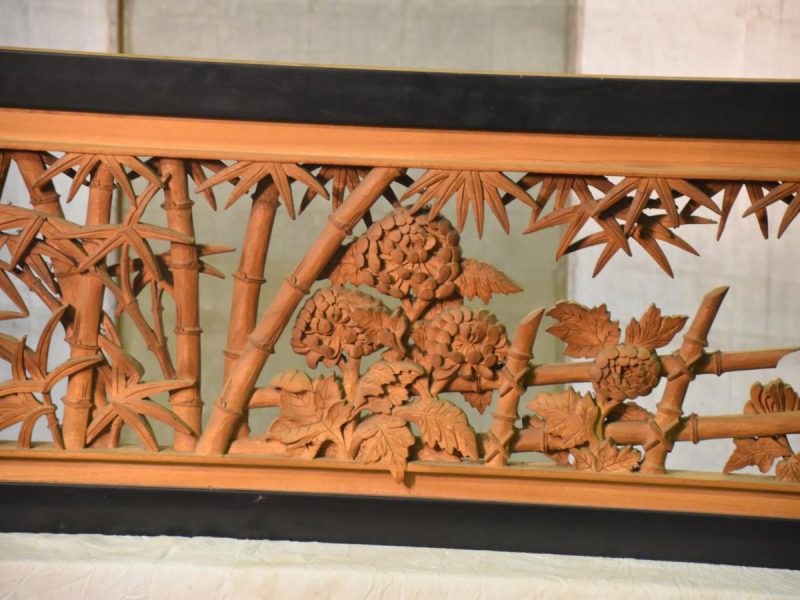 Traditional Japanese Rama Transom of Bamboo and Chrysanthemum - Image 12