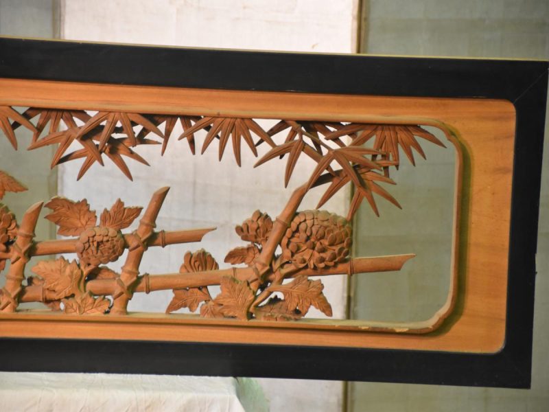 Traditional Japanese Rama Transom of Bamboo and Chrysanthemum - Image 11