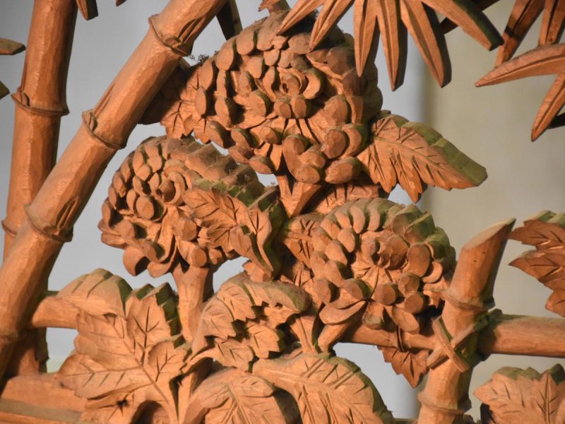 Traditional Japanese Rama Transom of Bamboo and Chrysanthemum - Image 8