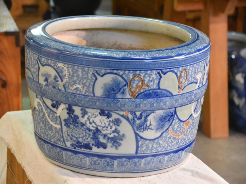 Japanese Ceramic Lotus Pond (Hibachi/ Brazier) - Image 9