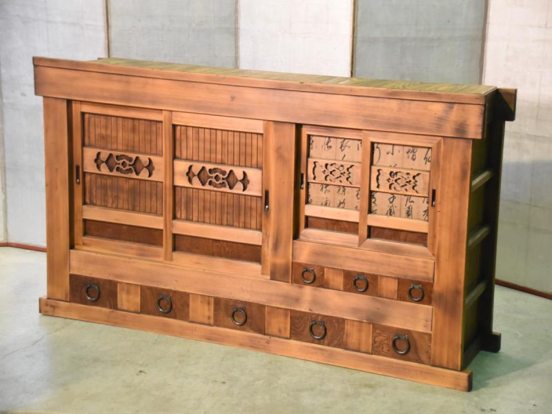 Japanese Antique Wooden Sideboard - Image 2
