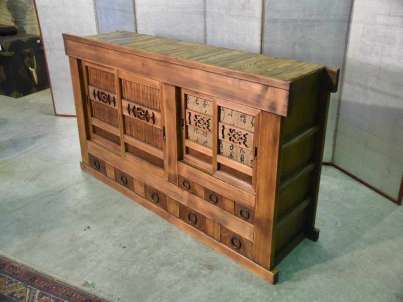 Japanese Antique Wooden Sideboard - Image 14