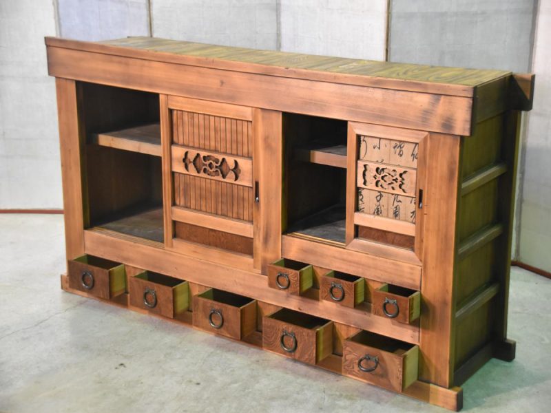 Japanese Antique Wooden Sideboard - Image 11