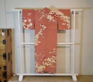 Japanese Silk Vintage Salmon Pink Tomesode Formal Kimono