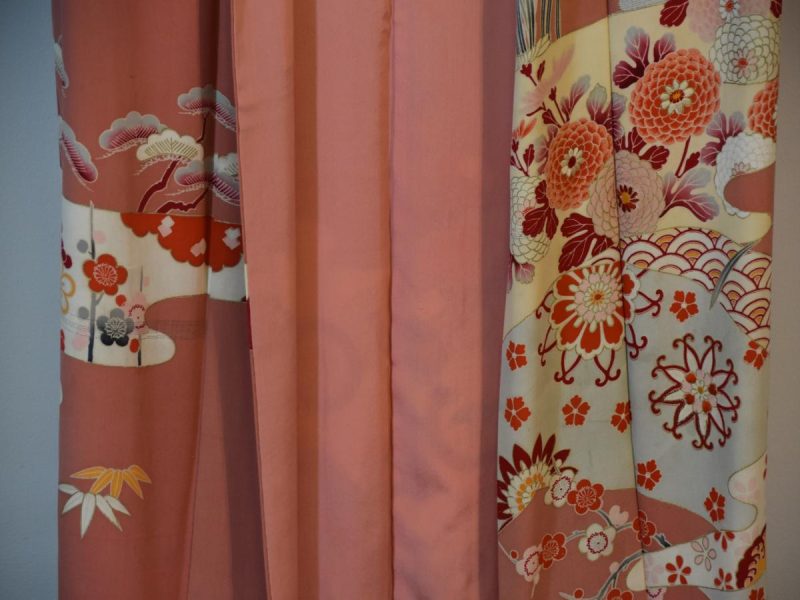Japanese Silk Vintage Salmon Pink Tomesode Formal Kimono - Image 5