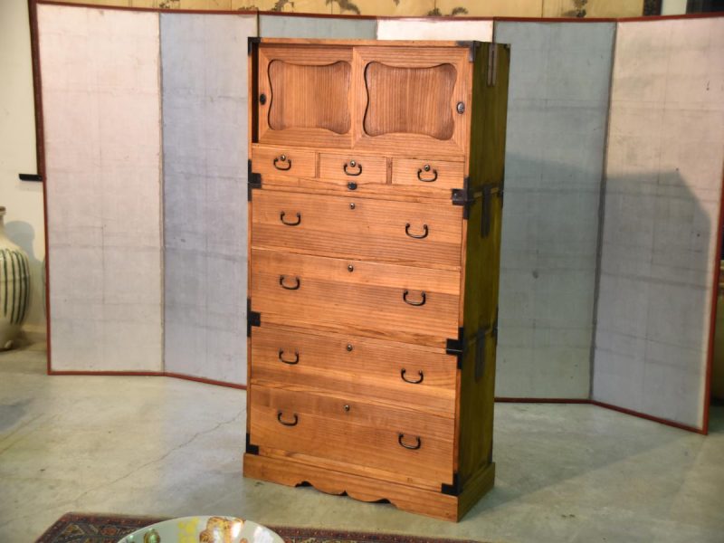 Japanese 3 Section Wedding Chest Circa:1930-50's Wood: Paulownia