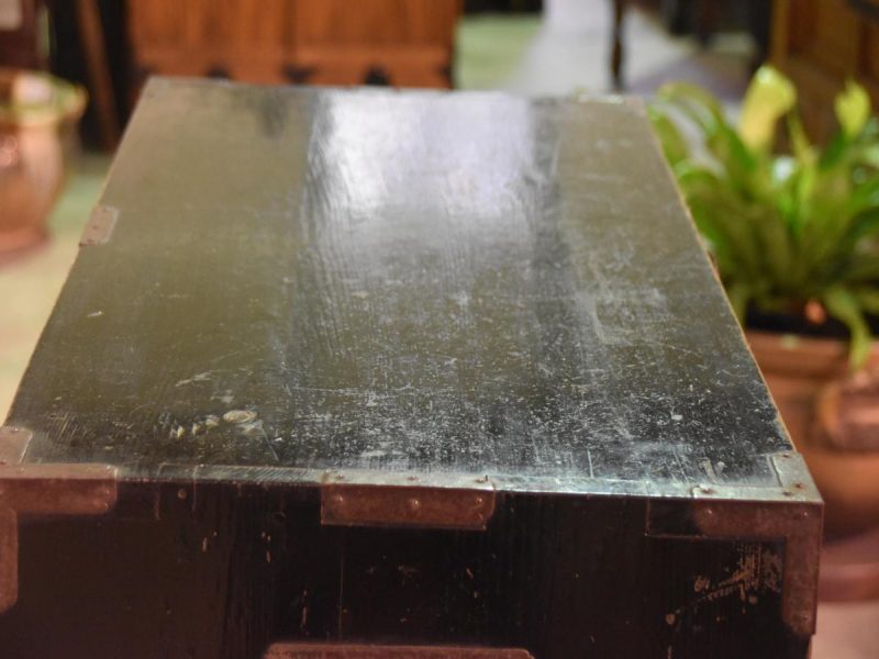 Japanese Black Lacquered Chest of Drawers (2 Sections) - Image 4