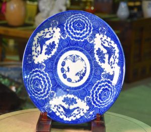 Japanese Blue and White Stencil Plate