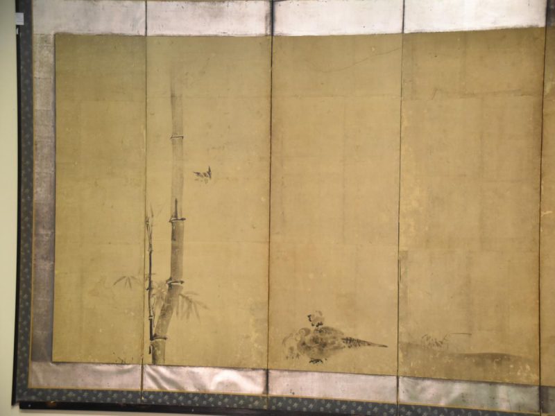 Japanese Momoyama Period 6 Panel Sumi-E Screen - Image 10