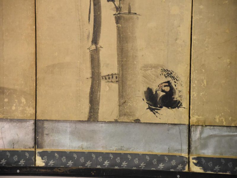 Japanese Momoyama Period 6 Panel Sumi-E Screen - Image 8