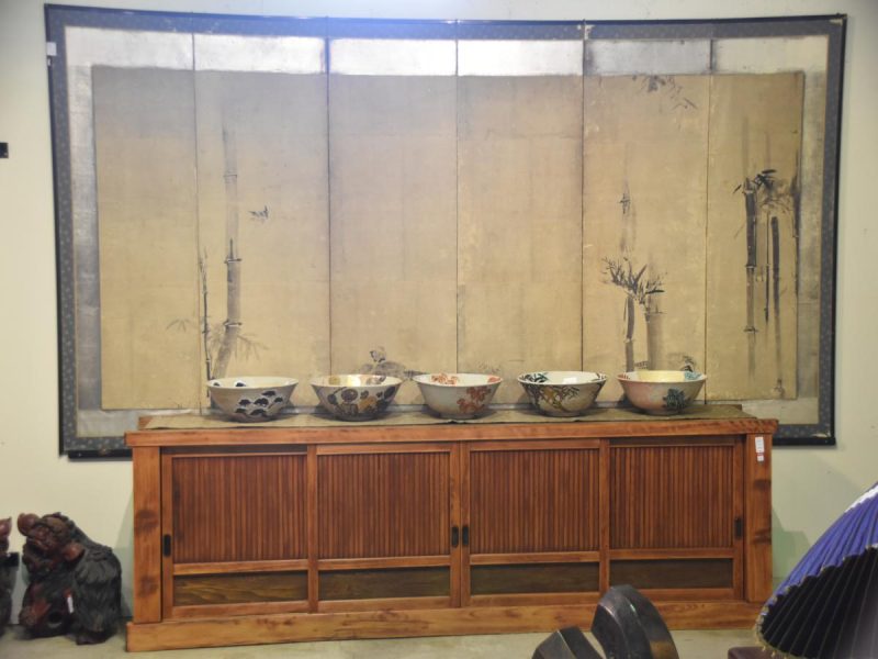 Japanese Momoyama Period 6 Panel Sumi-E Screen - Image 12