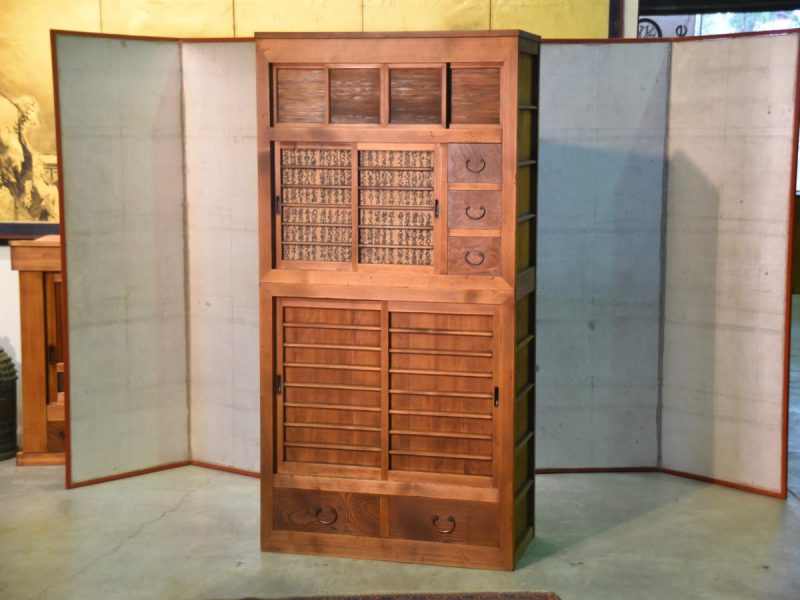 Japanese Antique Kitchen Chest Mizuya Dansu - Image 2