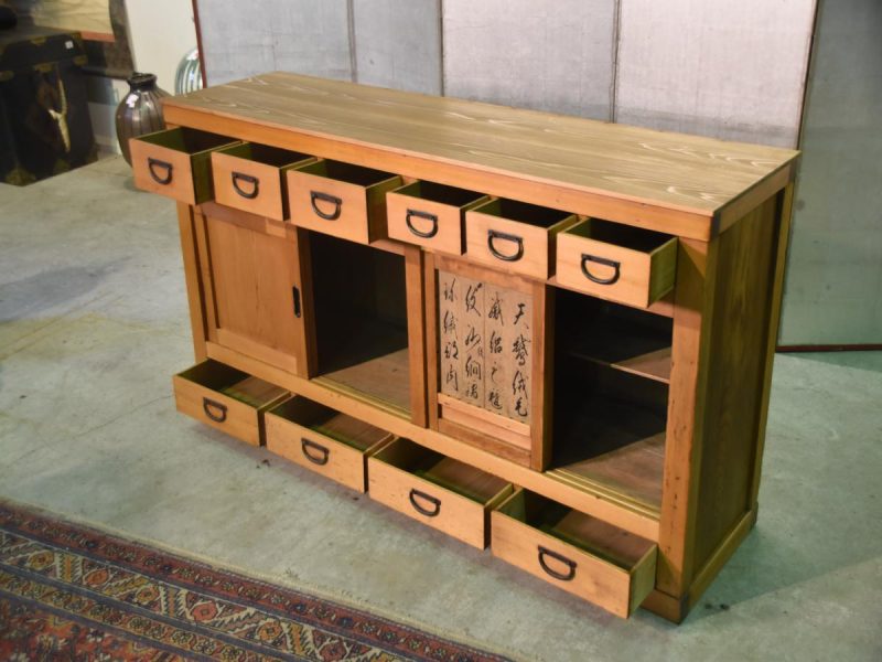 Japanese Antique Wooden Sideboard - Image 11