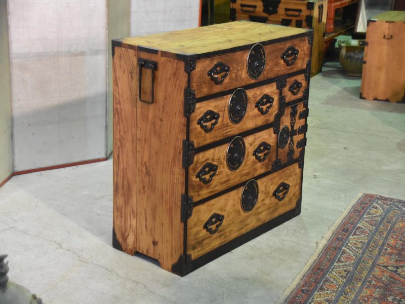 Antique Yonazawa Clothing Chest Tansu - Image 2