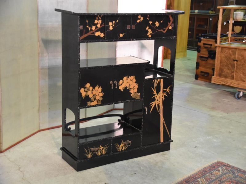 Japanese Black Lacquer Maki-E Kazari Dana Display Shelves - Image 9