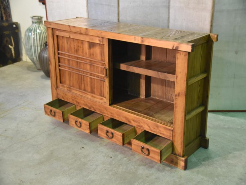 Japanese Antique Wooden Sideboard - Image 10