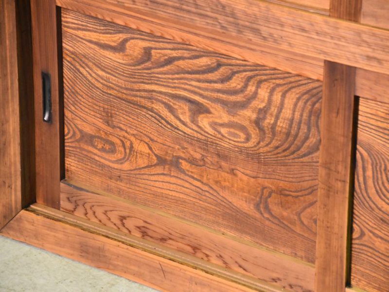 Antique Elm Wood Sideboard Chest - Image 11