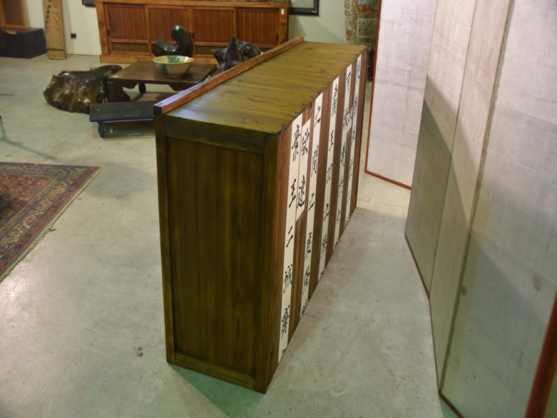 Antique Elm Wood Sideboard Chest - Image 6