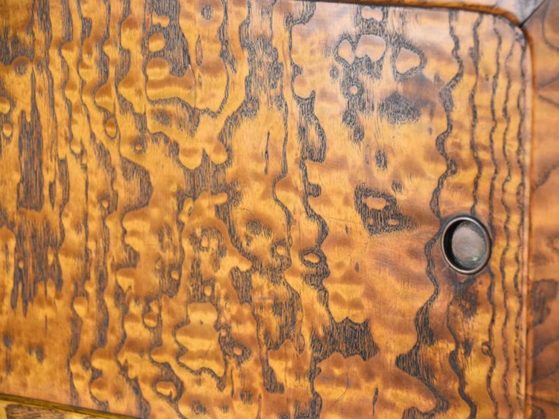 Japanese Burled Mulberry Tea Cabinet - Image 13