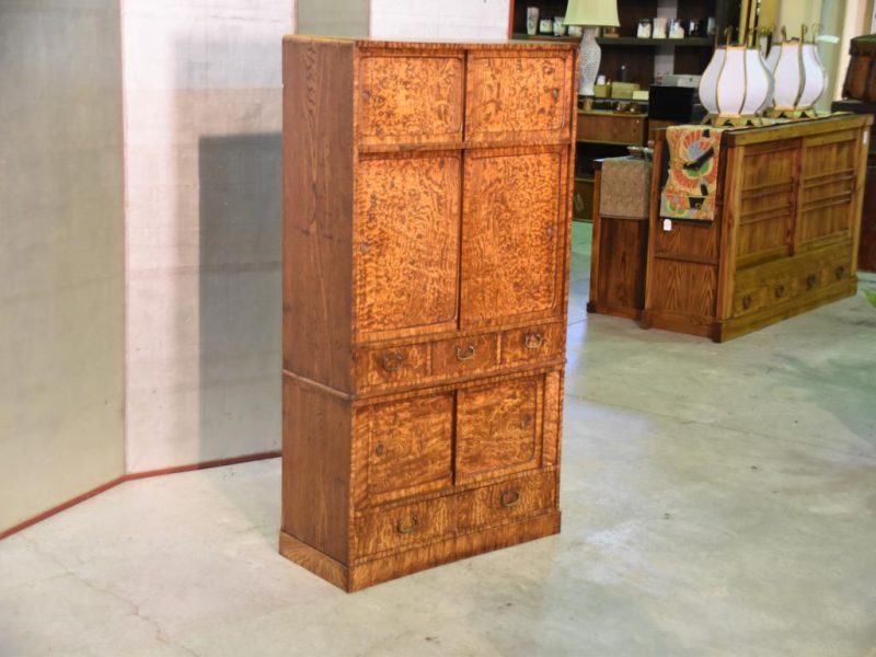 Japanese Burled Mulberry Tea Cabinet - Image 4