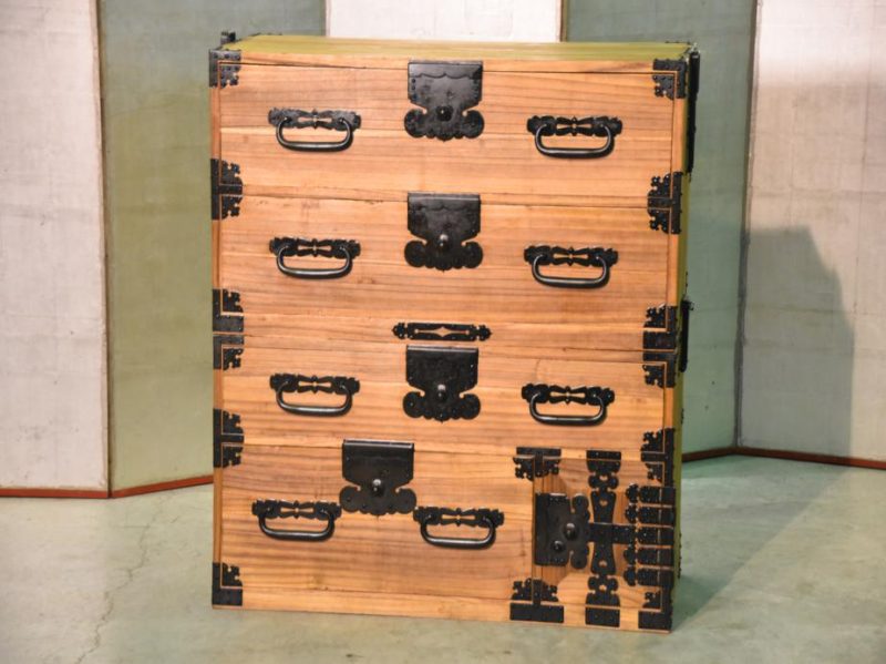 Antique Japanese Clothing Chest on Chest - Image 18