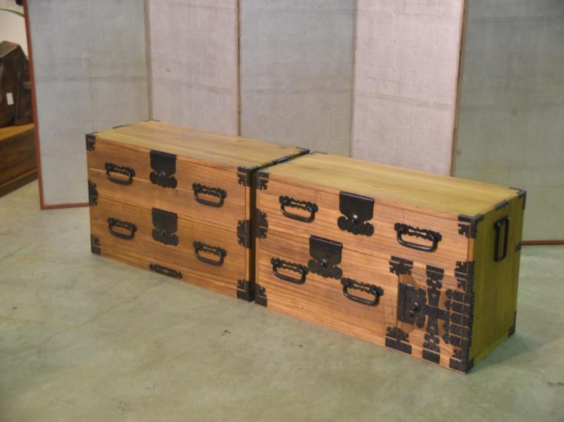 Antique Japanese Clothing Chest on Chest - Image 5