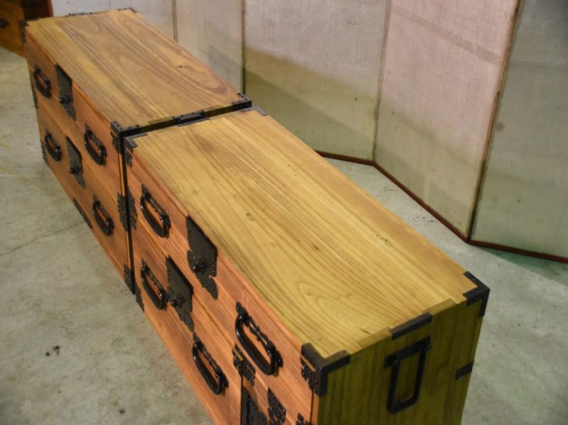 Antique Japanese Clothing Chest on Chest - Image 4