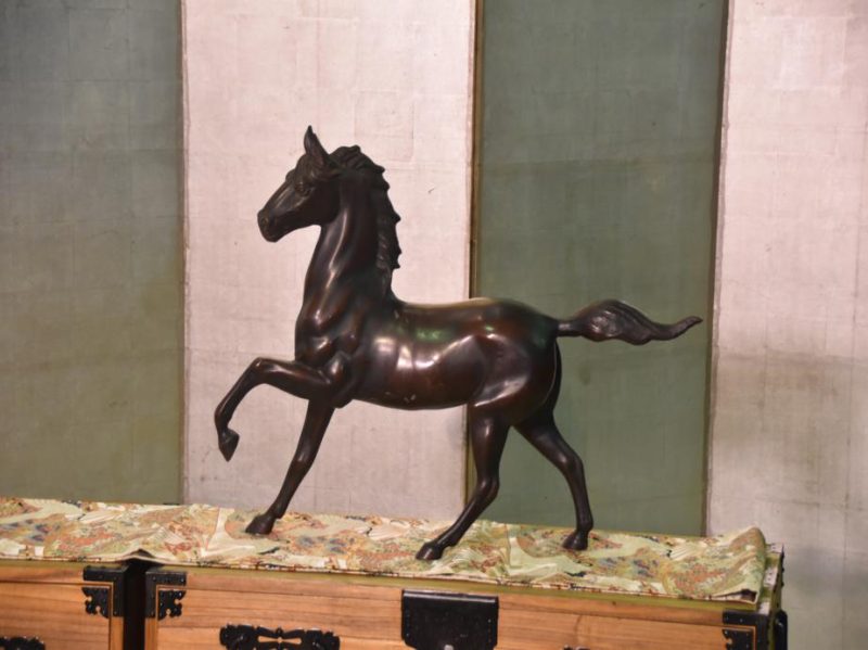 Japanese Cast Iron Horse Statue