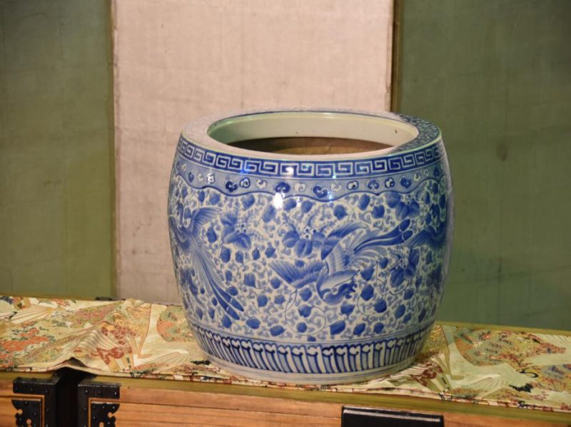 Japanese Blue and White Porcelain Brazier Hibachi