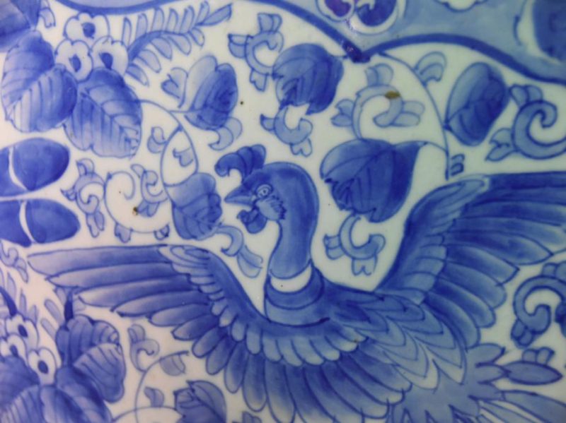Japanese Blue and White Porcelain Brazier Hibachi - Image 5