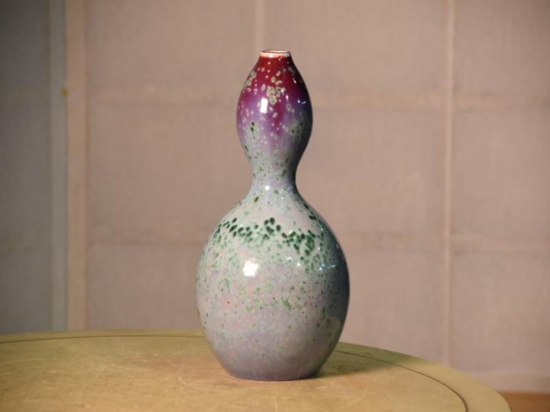 Japanese Flambe Glaze Vase by Matsuyama Gaei - Image 9