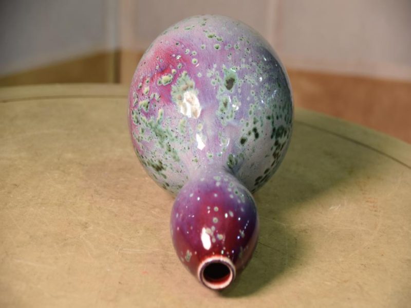 Japanese Flambe Glaze Vase by Matsuyama Gaei - Image 7
