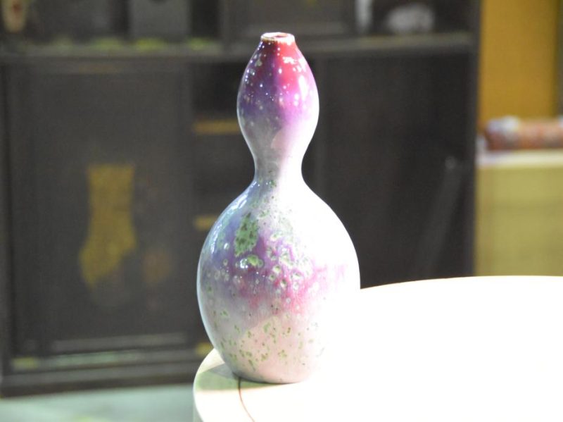 Japanese Flambe Glaze Vase by Matsuyama Gaei - Image 4