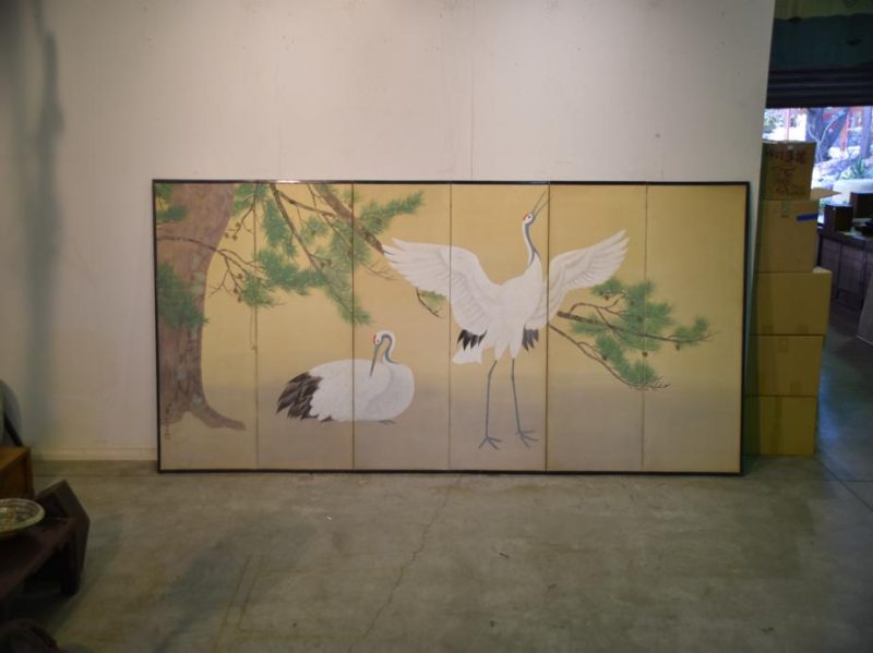 A Pair of Japanese Red Crested Cranes Screen