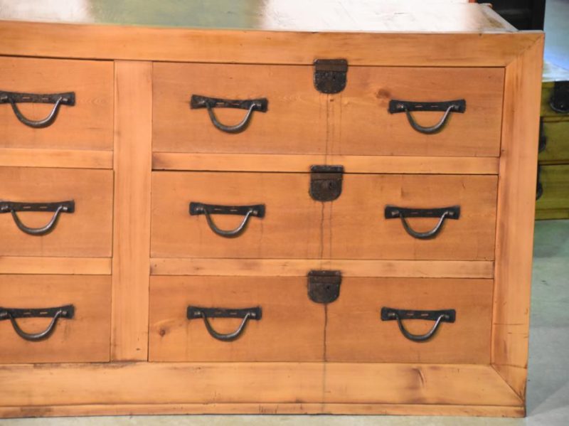 Japanese 6 Drawer Antique Sideboard - Image 11