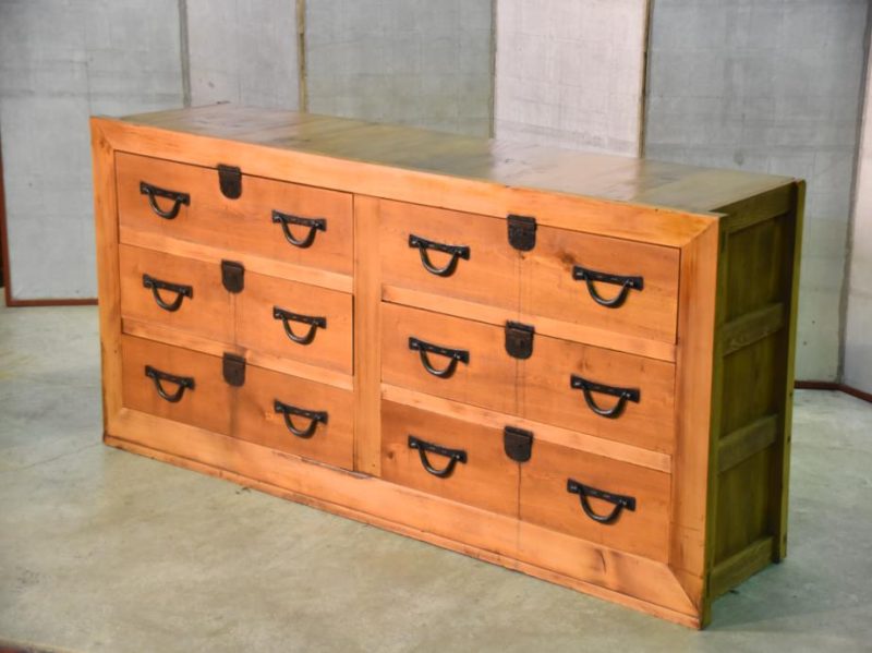 Japanese 6 Drawer Antique Sideboard - Image 9