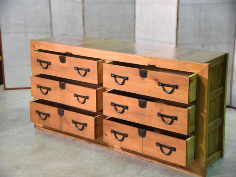 Japanese 6 Drawer Antique Sideboard - Image 6