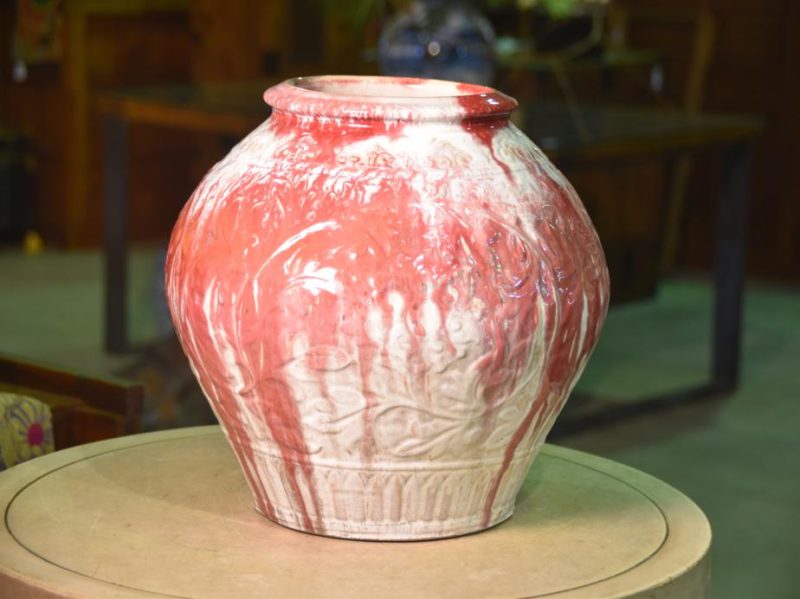 Japanese Flambe Glaze Vase by Uno Ninmatsu 1864-1937