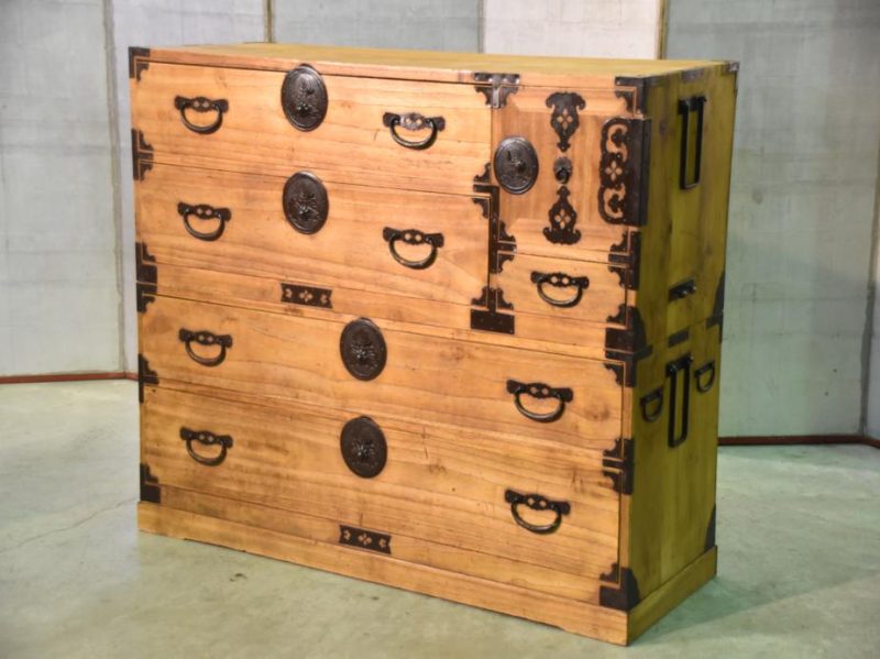 Japanese Antique Clothing Chest (2 Sections) - Image 15