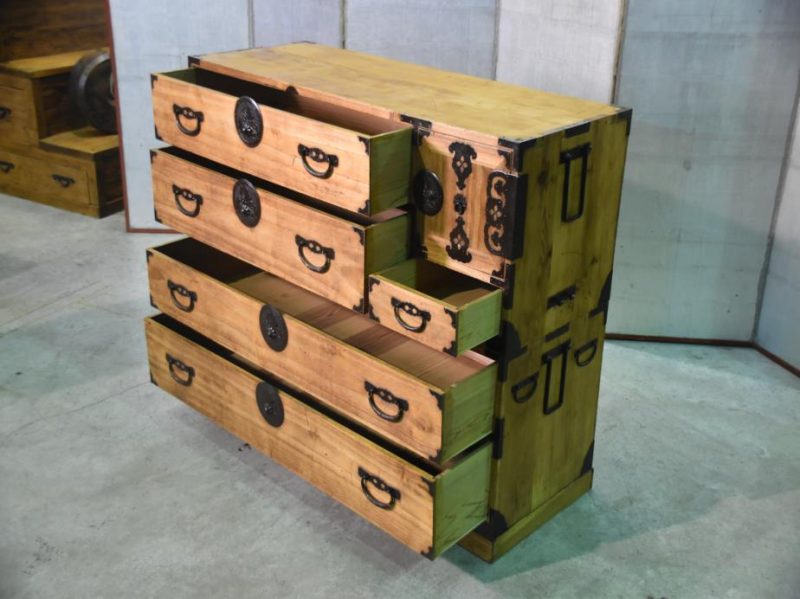 Japanese Antique Clothing Chest (2 Sections) - Image 5